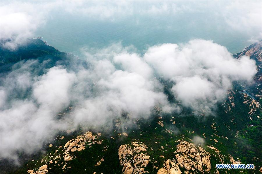 Aerial view of Laoshan Mountain in Qingdao, E China's Shandong