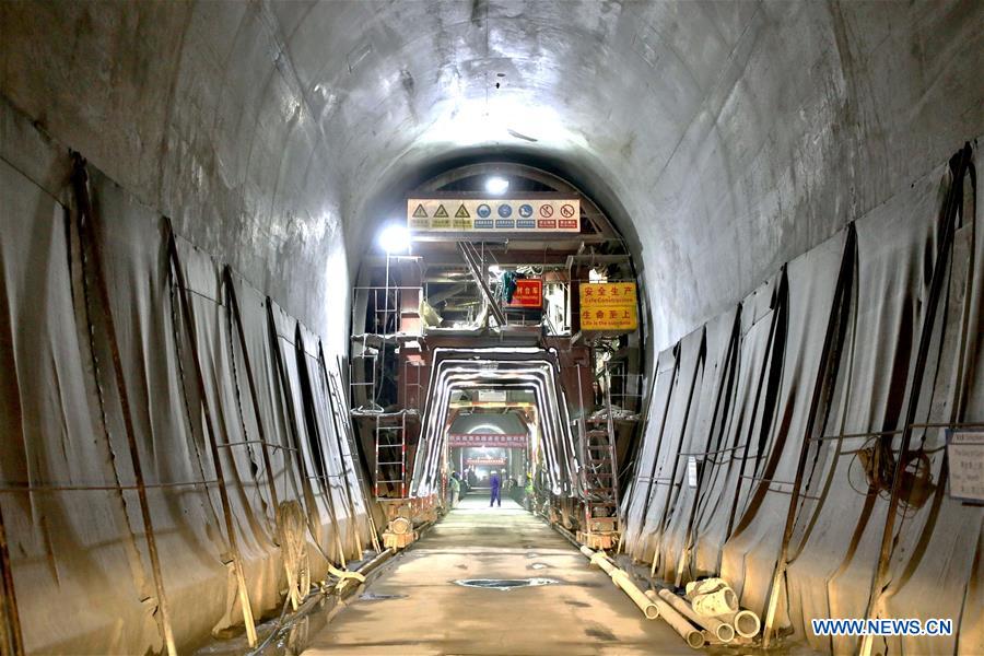 Photo taken on Sept. 24, 2018 shows the interior of the Ngong tunnel of the Standard Gauge Railway (SGR) in Nairobi, capital of Kenya. [Photo: Xinhua]