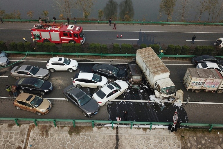 Horrific highway pile-up kills 18 in China
